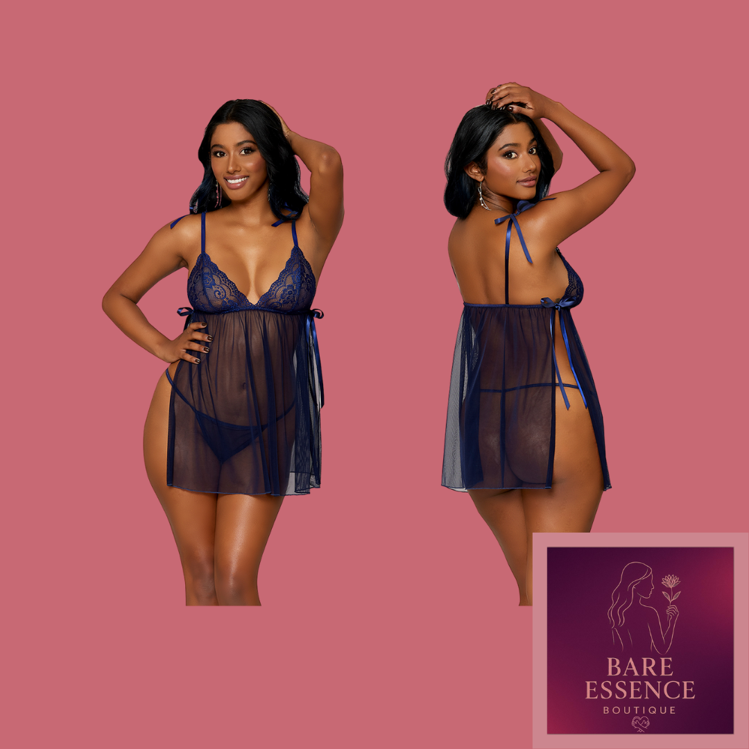 Bow-Tied Babydoll & Matching G-string