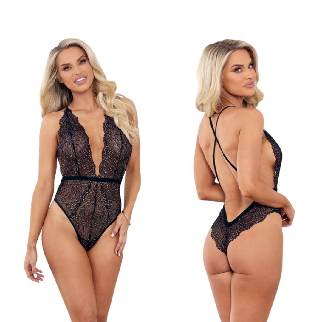 Embellished Plunging Teddy